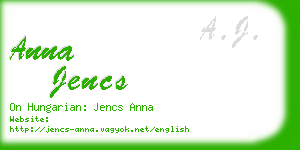 anna jencs business card